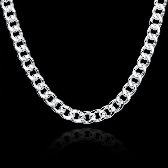 Beautiful 22 Inch Open Cuban Link Necklace 10mm Wide - Picture 4 of 7